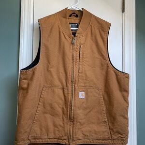 RELAXED FIT FIRM DUCK INSULATED RIB COLLAR VEST